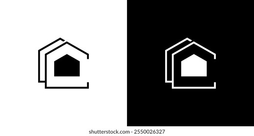 simple house building logo vector