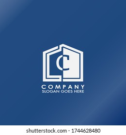 Simple house C letter logo, initial half negative space letter design for business, education, technology style.