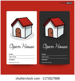 Simple House Card with Name Job and Number Details Vector Illustration 