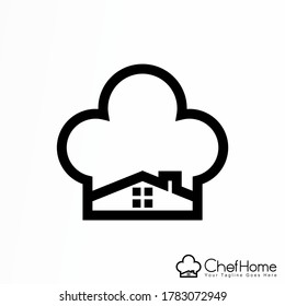 Simple house and chef hat (Chef Home) image graphic icon logo design abstract concept vector stock. can be used as a corporate identity related to cuisine or food