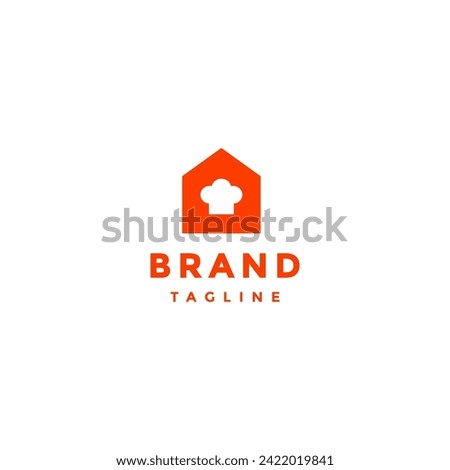 Simple House Chef Icon Logo Design. Chef Hat Inside Home Icon Logo Design.