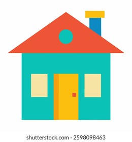 simple house colorful vector icon