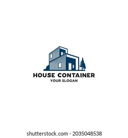 Simple House Container Logo Vector