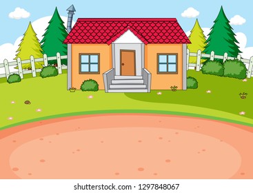 Simple house design background illustration