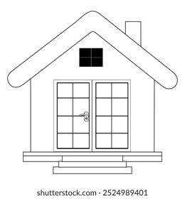 Simple house design icon vector, House Icon with Editable Stroke and Pixel Perfect.  Minimalist black house icon, Collection home sign, flat style houses in outline and line design