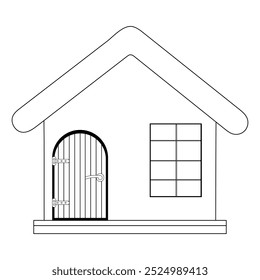 Einfaches Haus Design Ikone Vektor, Haus Ikone mit editierbaren Stroke und Pixel perfekt.  Minimalistisches schwarzes Haussymbol, Collection-Hausschild, flache Häuser im Umriss- und Liniendesign