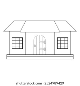 Vector simple del icono del diseño de la casa, icono de la casa con el trazo editable y el pixel perfecto.  Icono minimalista de la casa negra, muestra casera de la Colección, casas planas del estilo en diseño del contorno y de la línea