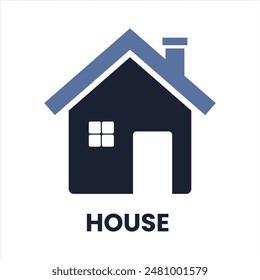 simple house design vector illustration, simple house building icon .