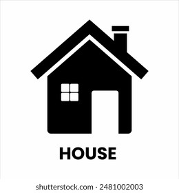 simple house design vector illustration, simple house building icon . house building icon black and white vector