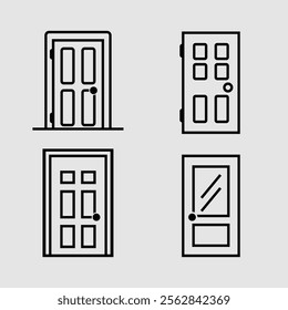 simple house door icon for design