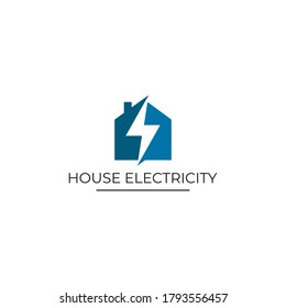 simple house of electricity logo vector
