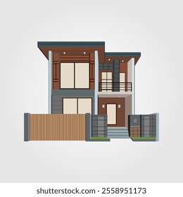 Simple house exterior design graphic vector 01