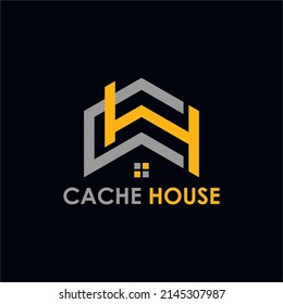 simple house front style letter C and H logo