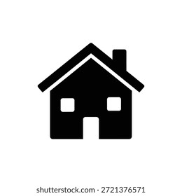 Simple House Glyph Icon Representing Home, Real Estate, or Residential Building