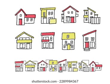 Simple house handwritten icon set