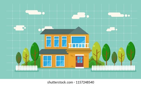 Simple House and Home Graphic. Flat Design. Vector illustration