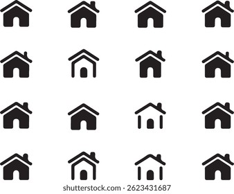 Simple House Home Icon Set Collection