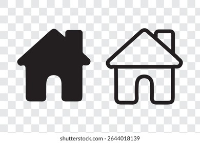 Simple house or home icon set