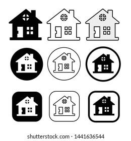 simple house and home icon symbol sign