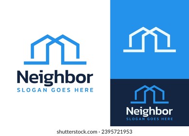 Simple House Home Neighbor Real Estate Mortgage Logo Design Branding Template