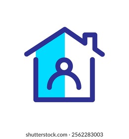 Simple house home people human team work family logo vector icon illustration