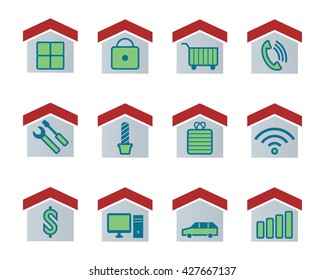 Simple house icon appliance