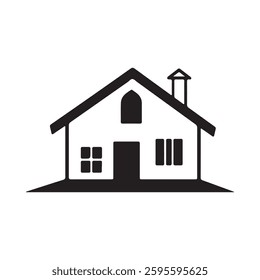 Simple House Icon Black and White