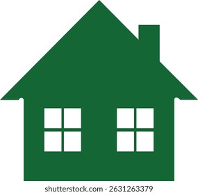 Simple house icon for business Homes clipart symbols school, office, shop, bank, hotel Solid icon Vector illustration Green