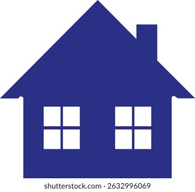 Simple house icon for business Homes clipart symbols school, office, shop, bank, hotel Solid icon Vector illustration Blue