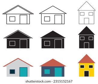 símbolo de colección de iconos de casa simple