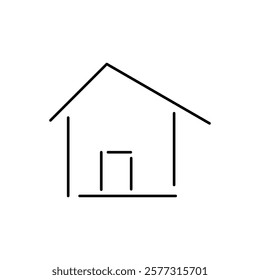 simple house icon, editable, building