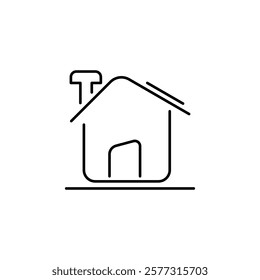 simple house icon, editable, building