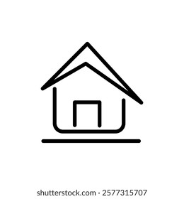 simple house icon, editable, building