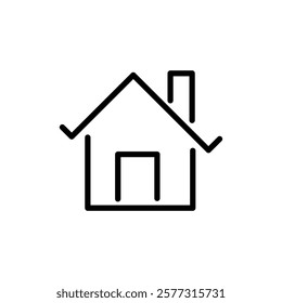simple house icon, editable, building