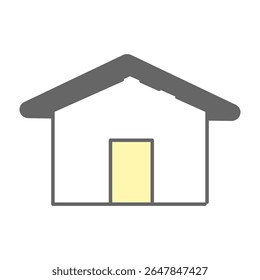 Simple house icon with front door