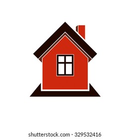 Simple house icon for graphic design, mansion conceptual symbo, vector property image. Real estate emblem.