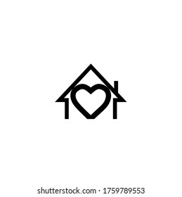 casa con forma de diseño de logotipo abstracto negro