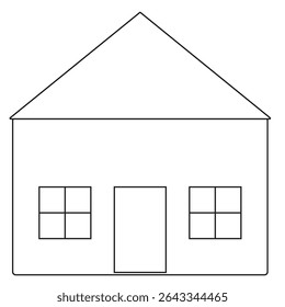 Icône maison simple. Image vectorielle de forme de maison. Contour de fenêtre de porte. Forme de triangle de toit.