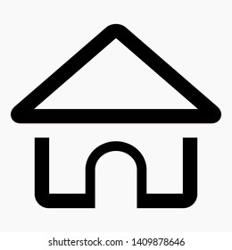 Simple house icon isolated minimal single flat linear icon for application and info-graphic.  
