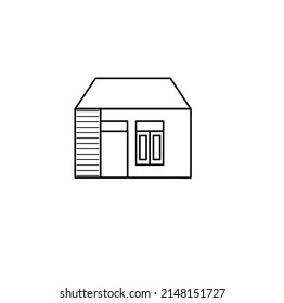 simple house icon line art black line home symbol flat icon