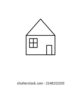 icono de la casa simple línea de arte línea negra símbolo del hogar icono plano