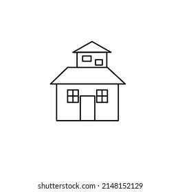 simple house icon line art black line home symbol flat icon