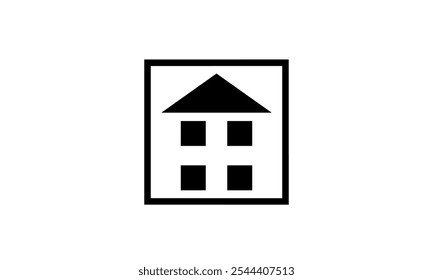 Simple house icon logo vector, symbolizing home and real estate, ideal for design projects related to architecture and housing concepts.