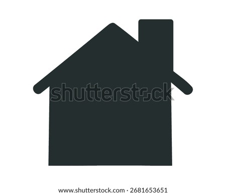 Simple House Icon – Minimal Black Home Symbol Design for Web and Apps ,Vector Digital Editable File