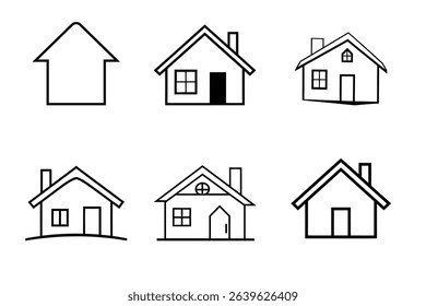 Simple House Icon Minimalist Home Symbol Design for Websites, Apps, and Presentations. Clean Line Art Graphic for Residential, Real Estate, and Property Concepts