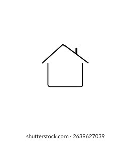 Simple House Icon Minimalist Home Symbol Design for Websites, Apps, and Presentations. Clean Line Art Graphic for Residential, Real Estate, and Property Concepts