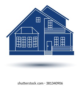 Simple house icon. Modern building silhouette style.
