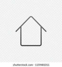 Simple house icon. On grid background