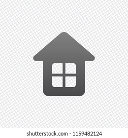 Simple house icon. On grid background