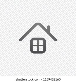 Simple house icon. On grid background